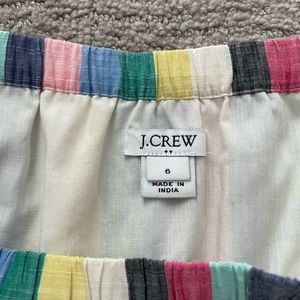 JCrew Factory stripes colorful off the shoulder dress